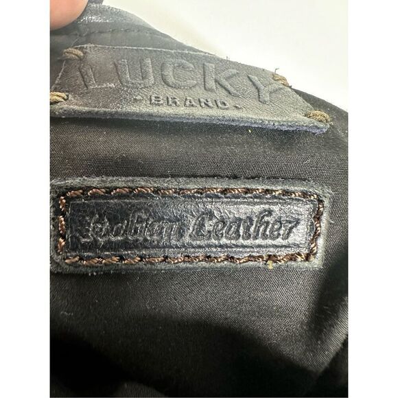 Lucky Brand Black Italian Lamb Leather Shoulder Crossbody Bag - Picture 7 of 13